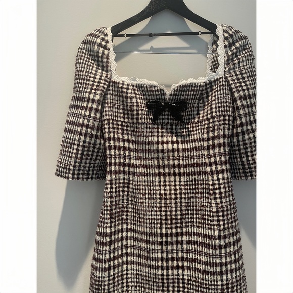 ❤️🔥NEW❤️🔥 SHUSHU/TONG Brown Check Minidress - Picture 2 of 14